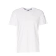 Wit Katoenen Ronde Hals Logo Print T-shirt Moschino , White , Heren