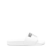 Witte Sandalen met Uitgesneden Detail Moschino , White , Heren