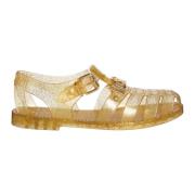 Trendy Platte Sandalen Moschino , Yellow , Dames