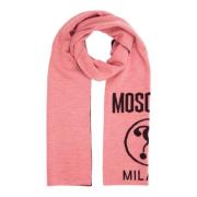 Multikleur Dubbel Vraagteken Wollen Sjaal Moschino , Pink , Dames