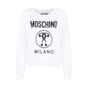 Dubbel Vraagteken Sweatshirt Moschino , White , Dames