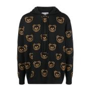 Teddy Bear Motief Hoodie Moschino , Black , Heren