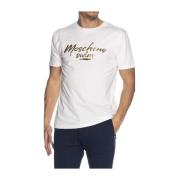 Oversized Kort T-shirt Moschino , White , Heren