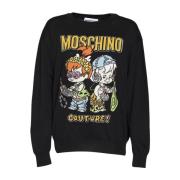 Pebbles en Bam Bam Jacquard Trui Moschino , Black , Dames