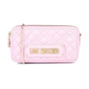 Super Quilted Logo Crossbody Tas Moschino , Pink , Dames