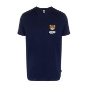 Leo Teddy-print T-shirt, Marineblauw Moschino , Blue , Heren