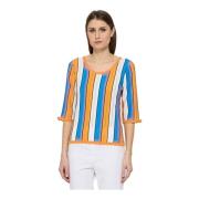 Gestreept T-shirt met korte mouwen Moschino , Orange , Dames