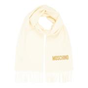 Wollen Sjaal, Blijf warm en elegant deze winter Moschino , White , Dam...