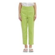 Hoge Taille Slim Cigarette Been Katoenen Broek Moschino , Green , Dame...