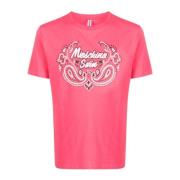 Roze Katoenmix T-Shirt Upgrade Moschino , Pink , Heren