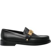 Elegante Gesloten Loafers Moschino , Black , Dames