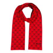 Logo Patroon Wollen Sjaal Moschino , Red , Dames