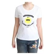 Stijlvolle Katoenen T-shirt Moschino , White , Dames