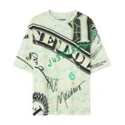 Groene Bedrukte T-shirt voor Mannen Moschino , Green , Heren