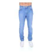 Pre Logo Denim Jeans Moschino , Blue , Heren