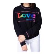 Multicolor Logo Crewneck Sweatshirt Moschino , Black , Dames