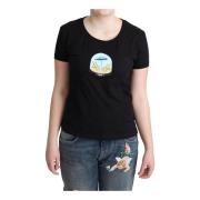 Iconisch Zwart Katoenen T-shirt Moschino , Black , Dames