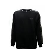Zwarte geribbelde trui met logo details Moschino , Black , Heren