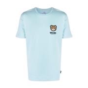 Leo Teddy-print T-shirt, Cyaan Blauw Moschino , Blue , Heren