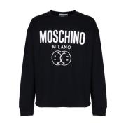 Dubbele Smile Sweater Moschino , Black , Heren