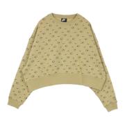 Allover Print Crewneck Sweater Nike , Beige , Dames