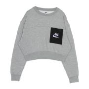 Heritage Fleece Crewneck Sweatshirt voor dames Nike , Gray , Dames