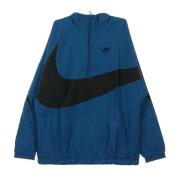 Blauwe Windbreaker Half-Zip Jas Nike , Blue , Heren