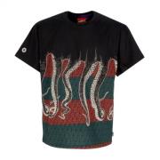 T-shirts Octopus , Black , Heren
