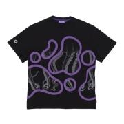 T-Shirts Octopus , Black , Heren