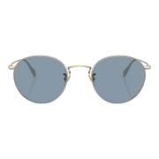 Gouden Ronde Zonnebril Oliver Peoples , Yellow , Heren