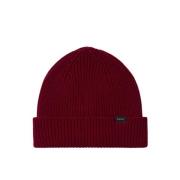 Luxe Geribbelde Cashmere-Blend Beanie Hat Paul Smith , Red , Heren