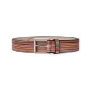 Multicolor Gestreepte Leren Riem Paul Smith , Multicolor , Heren