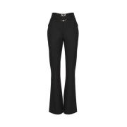 Flared zwarte broek met Love Birds gesp Pinko , Black , Dames