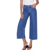 Jeans High Rise Wide Crop Frame , Blue , Dames