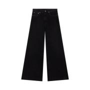 Zwarte Flared Oversized Jeans MM6 Maison Margiela , Black , Heren