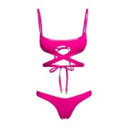 Fuchsia Squareeck Bikini Set The Attico , Pink , Dames