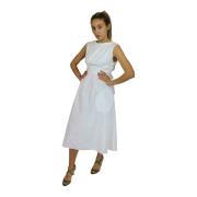 Elegante Achterloze Katoenen Jurk Aspesi , White , Dames