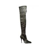 Luxe Fluweel Over-de-Knie Laarzen Saint Laurent , Green , Dames