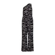 Zebra Print Cut-Out Jumpsuit Lala Berlin , Black , Dames