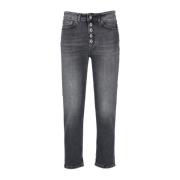 Stijlvolle Grijze Cropped Jeans voor Vrouwen Dondup , Gray , Dames