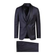 Luxe Single Breasted Suit Set Tagliatore , Blue , Heren