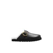 Leren slippers Moncler , Black , Dames