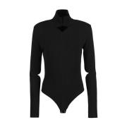 Zwarte body met lange mouwen voor dames Courrèges , Black , Dames