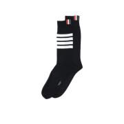 4Bar Mid Calf Sokken, One Size Thom Browne , Black , Heren