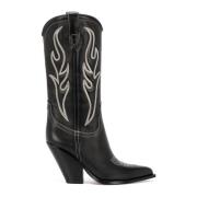 Zwarte kalfsleren cowboy laarzen met off-white borduursel Sonora , Bla...
