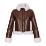 Lam shearling jas Yves Salomon , Brown , Dames