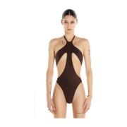 Eendelig badpak Mugler , Brown , Dames