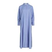 Fairtrade Cotton Shirt Dresses Blanche , Blue , Dames