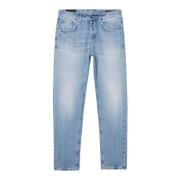 Slim Fit Lage Taille Denim Jeans Ss23 Dondup , Blue , Heren