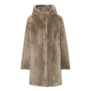 Taupe Faux Fur Shearling Jacket Arma , Beige , Dames